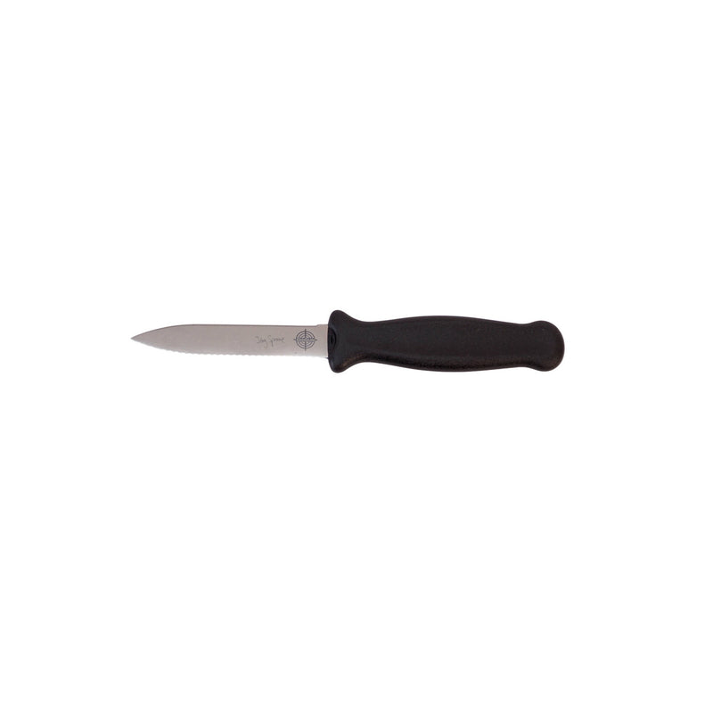 Jorg Sprave bread knife back view with GoGun logo and signature