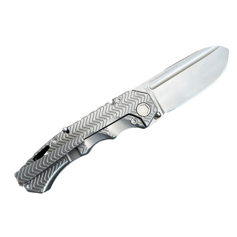 Midgards Messer Carbine Rifle Knife - open knife on white background