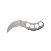 Midgards Ulu Folding Knife open, stonewashed steel, right-side handle